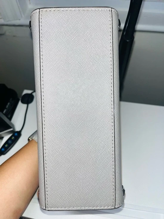 Michael Kors Grey Studded Satchel Crossbody - Picture 4 of 11